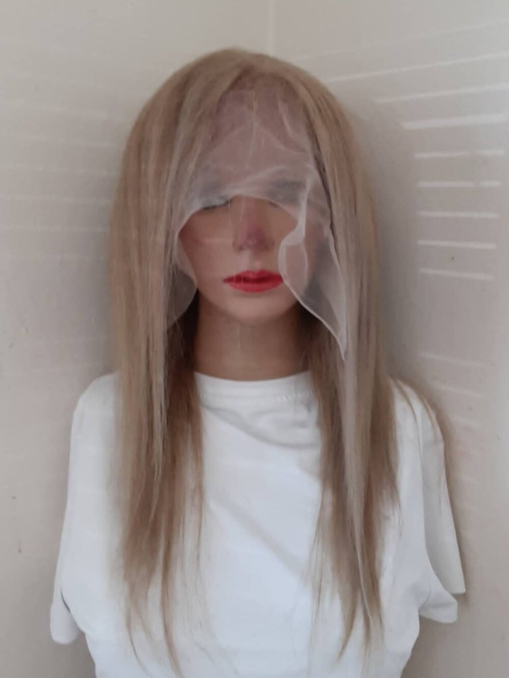 Human hair wig lace front Honey blonde mixed with ash blonde